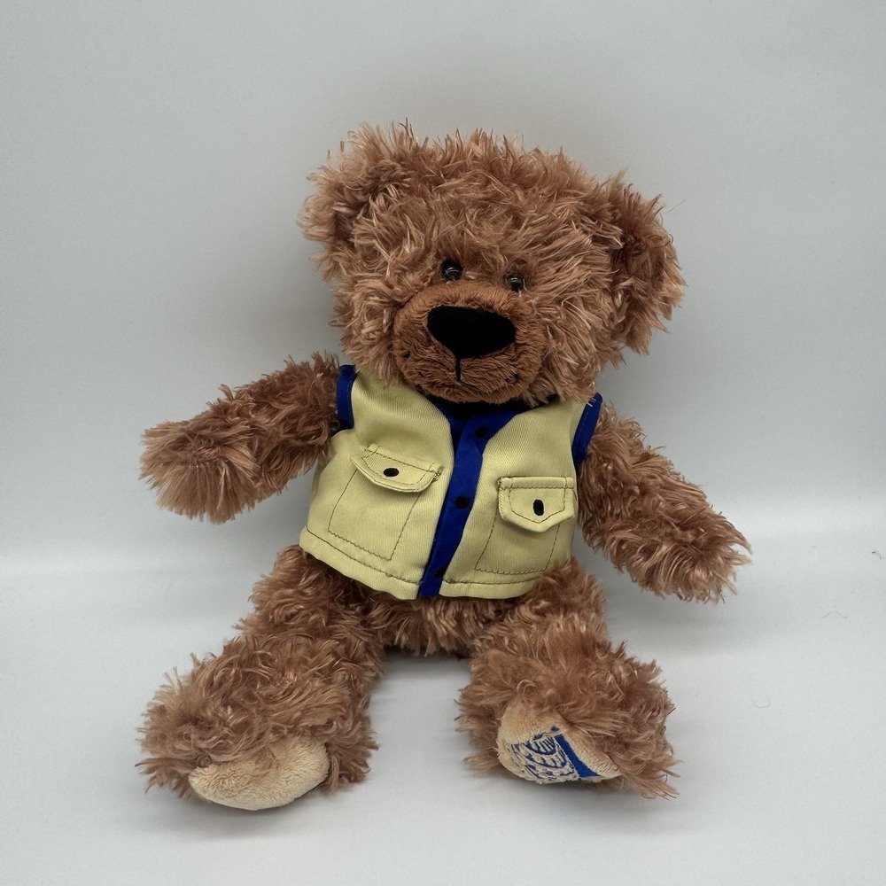Build-A-Bear Workshop United Airlines Teddy Bear Yellow Vest Plush 12 inch Soft